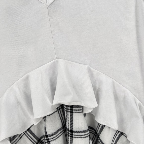 OPENING CEREMONY Dress Womens Small White Black Sleeve Plaid Ruffle Skater NWT - Picture 16 of 16